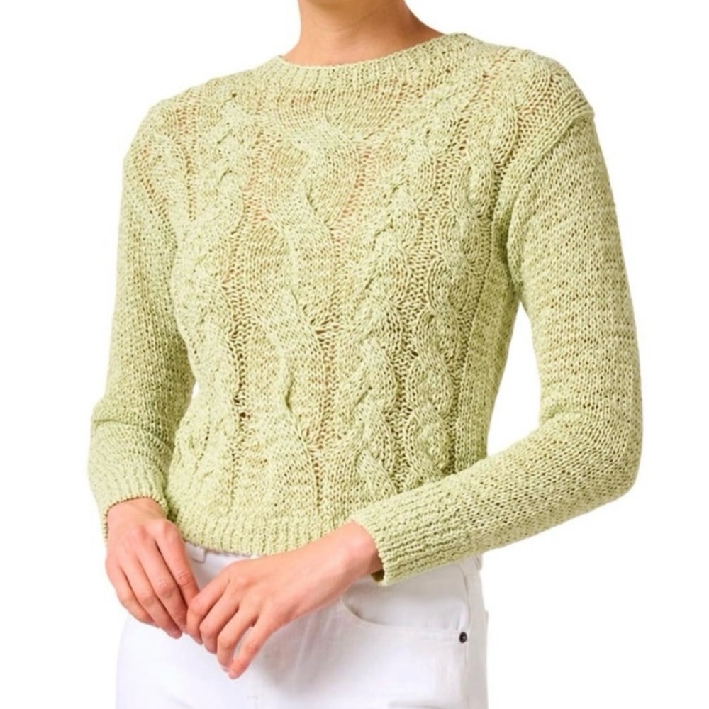 Vince Light Green Cable Knit Sweater